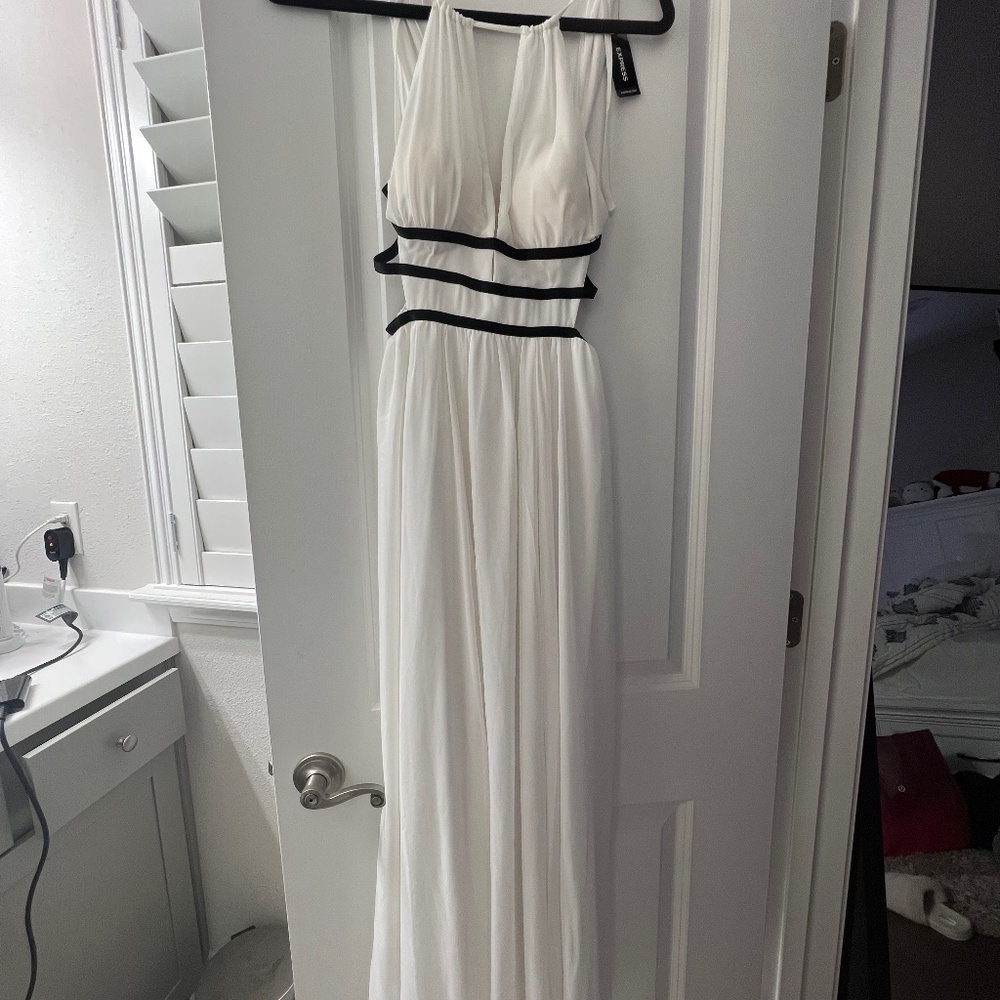 Express Floor Length Gown with Cutouts